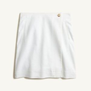 JCrew White Wrap Skirt In Stretch Linen, Size 18